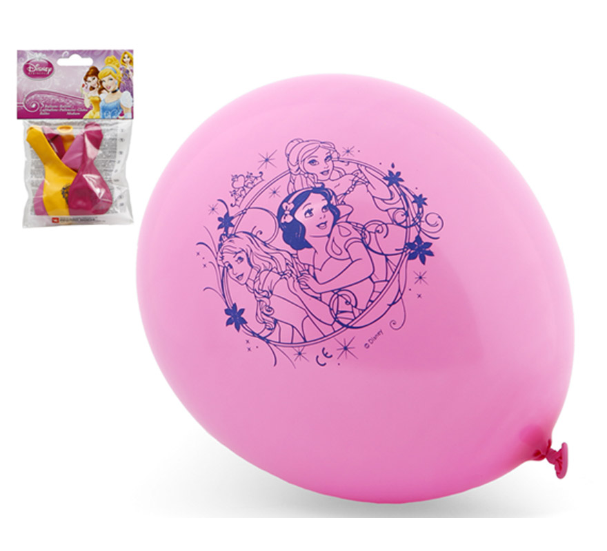 Bag of 5 Princess Balloons assorted colors of 23 cm