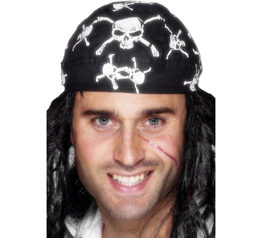 Pirate Bandana with White Skulls