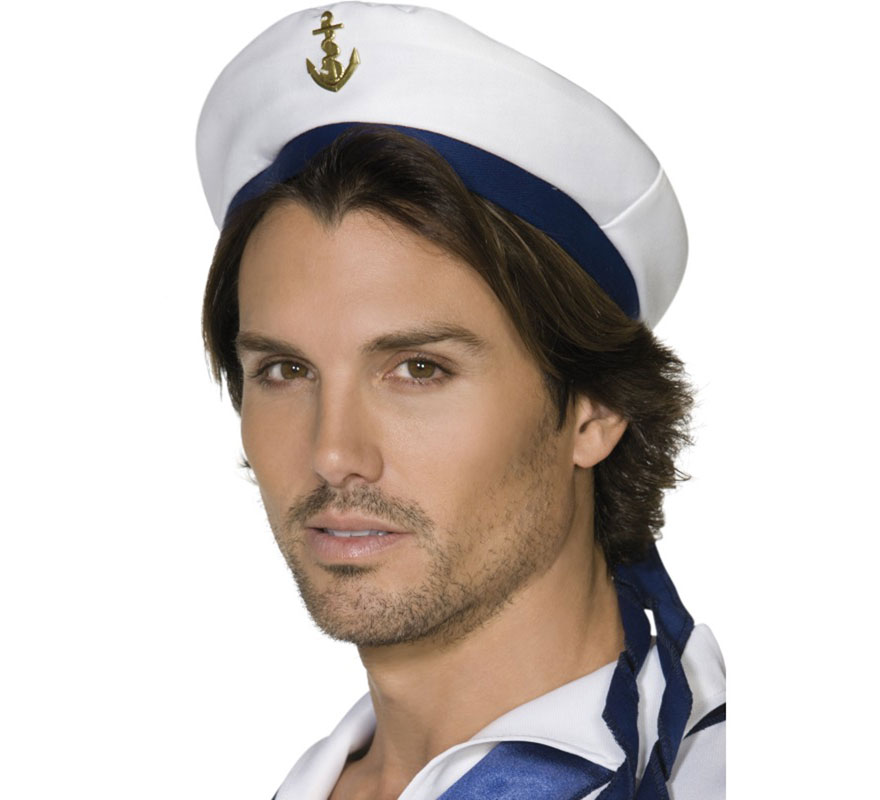 Boina de marinheiro Grumete com âncora dourada