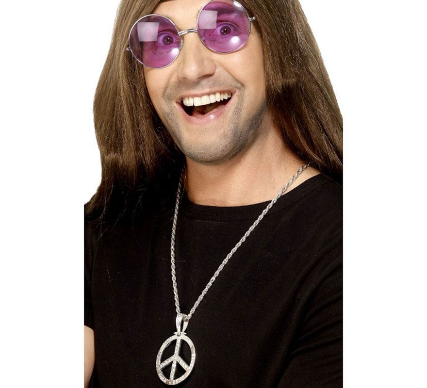 Colar de pingente de símbolo de paz de prata para Hippys Colar de pingente de símbolo de paz de prata para Hippys