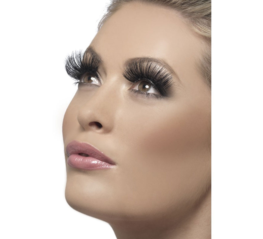 Pestanas negras Cabelo humano dos anos 60 com cola Pestanas negras Cabelo humano dos anos 60 com cola