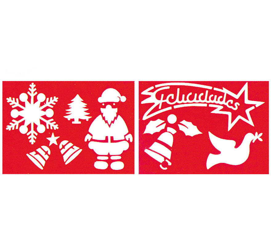 Bag of 2 Christmas allegorical stencils 35x25cm