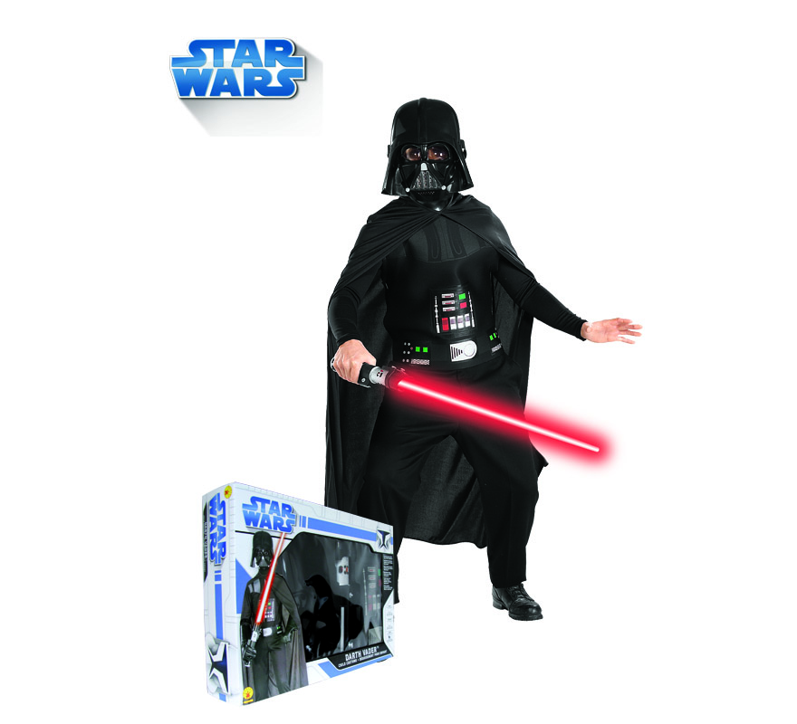 Fato de Darth Vader com espada em caixa