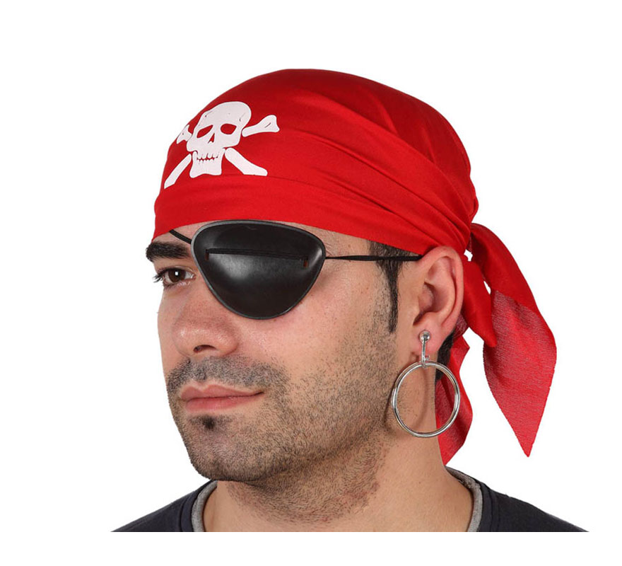 Pirate Set. Red scarf, patch and earring Pirate Set. Red scarf, patch and earring