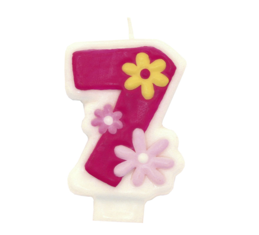 Glamor Girl candle with the number 7 for birthday