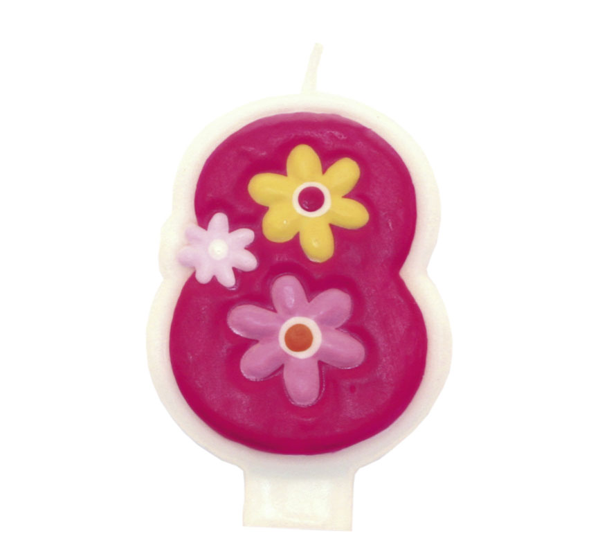 Glamor Girl candle with the number 8 for birthday