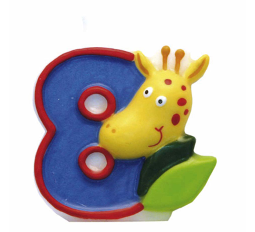 Vela Animal Safari com número 8