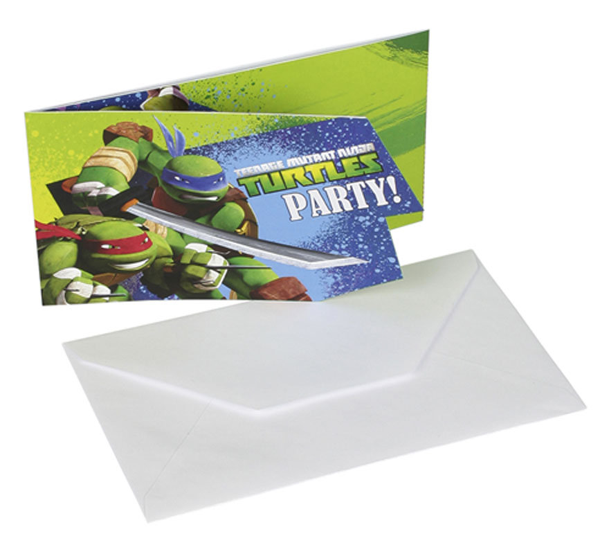 Bag of 6 Mutant Ninja Turtles Invitations