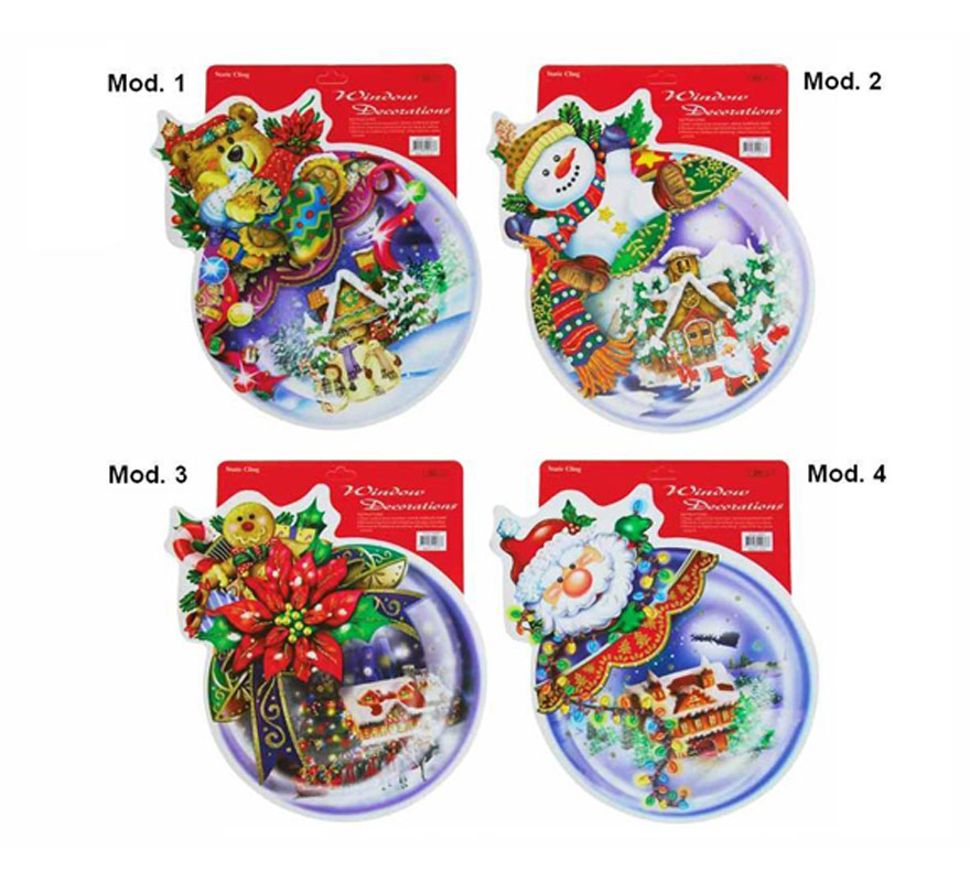 Christmas motif stickers 37x33 cm. assorted Christmas motif stickers 37x33 cm. assorted