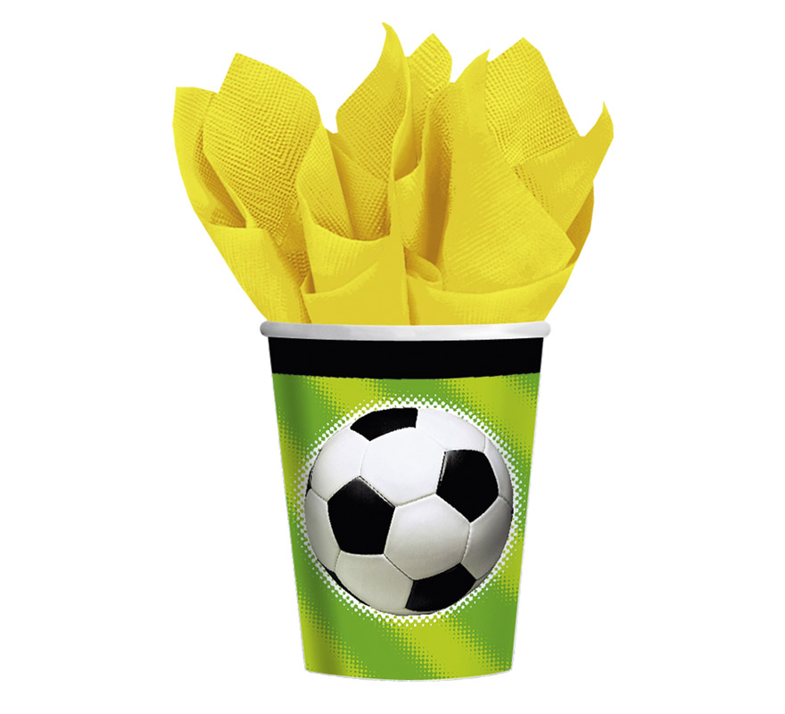 Pack of 8 Championship Soccer Glasses of 266 ml.