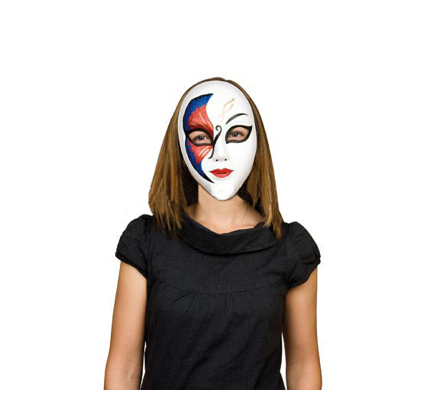 Blue and red Venetian mask or mask