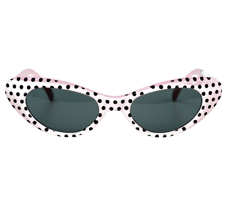 Girl's glasses from the 40s or 50s with white polka dots