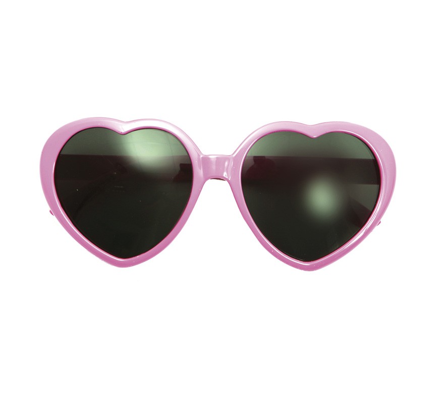 Óculos de coração rosa