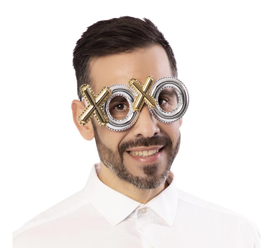 Óculos XOXO Kisses dourados e prateados