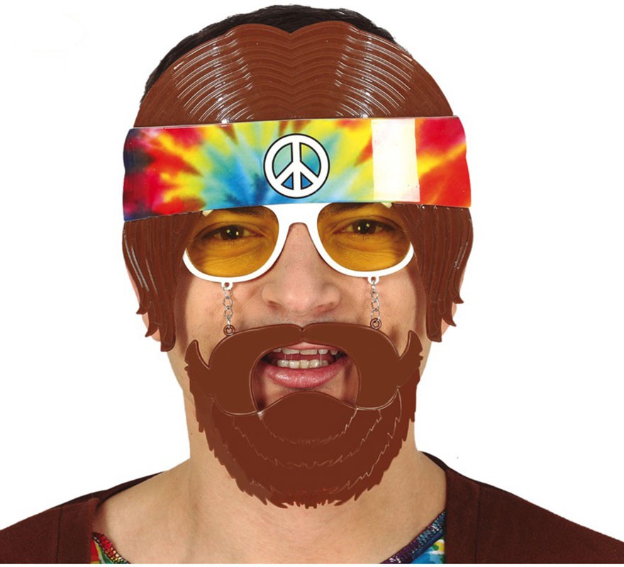 Óculos de hippie com barbas