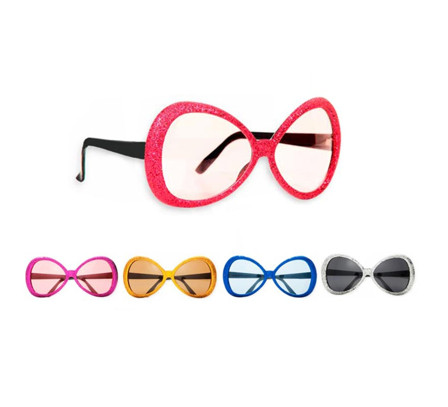 Fly glasses with glitter assorted colors