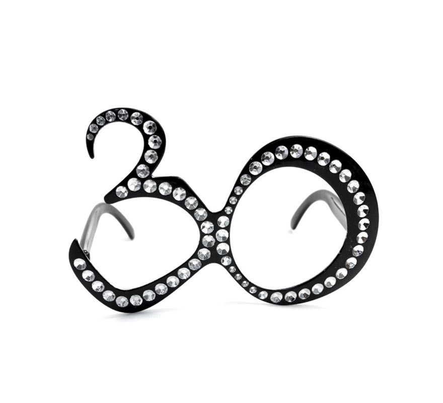 Óculos preto brilhante número 30