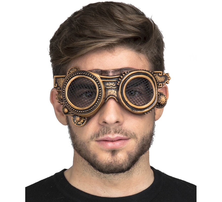 Steampunk Glasses with Grid on the Eyes
