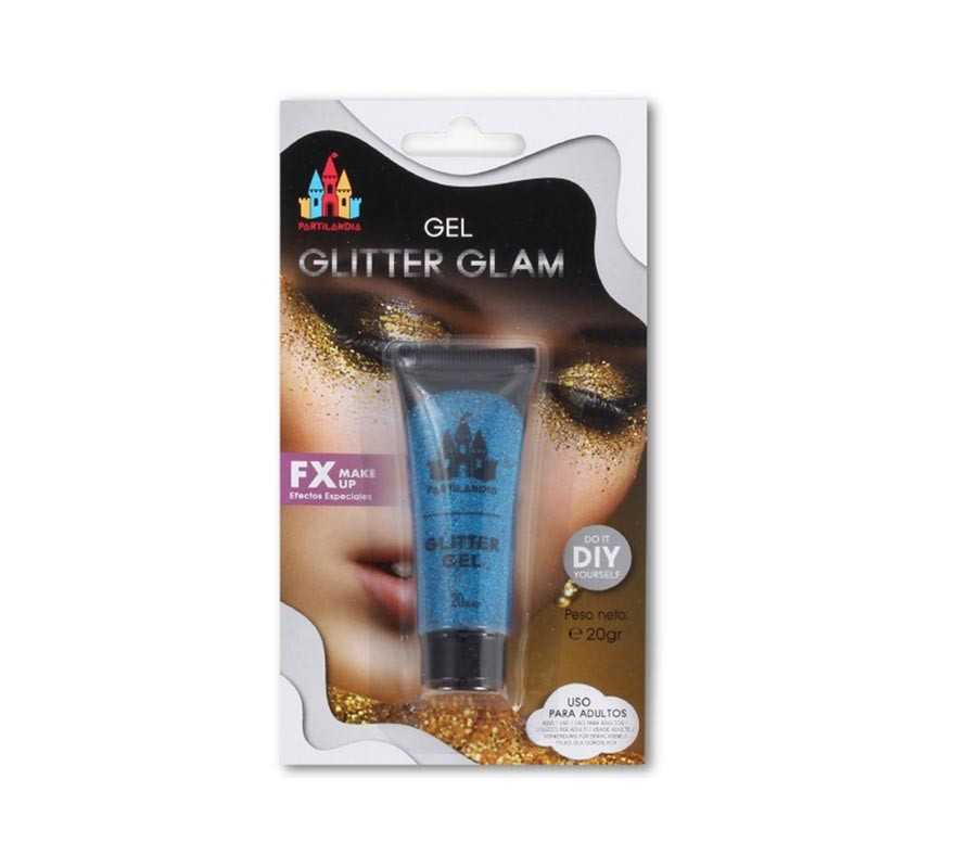 Gel Glitter Azul em tubo Fx