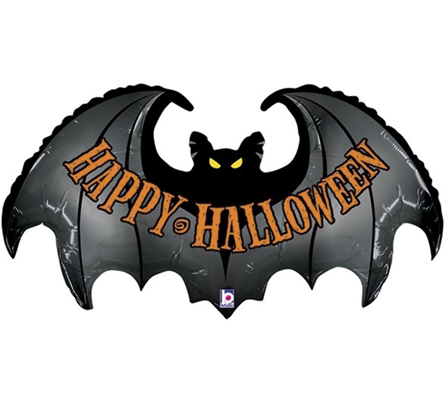 Happy Halloween Bat Metallic Foil Balloon 106 cm