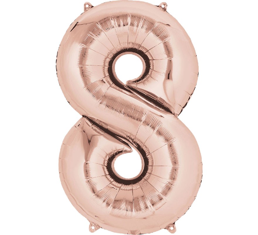 Rose Gold metallic balloon number 8, 86 cm high Rose Gold metallic balloon number 8, 86 cm high