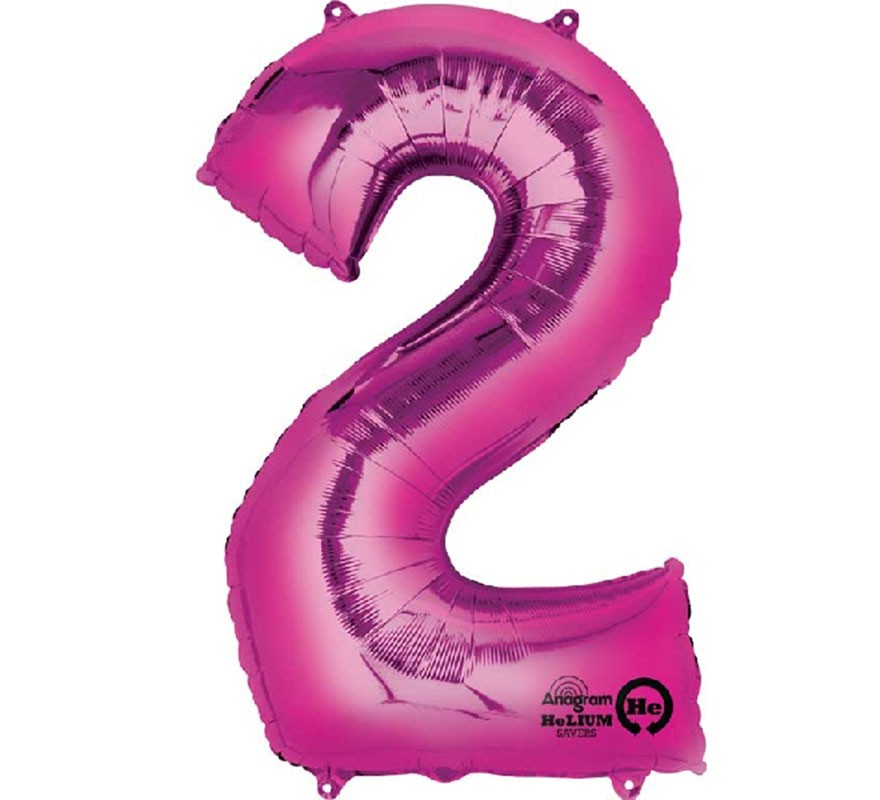 Balão metálico fúcsia número 2