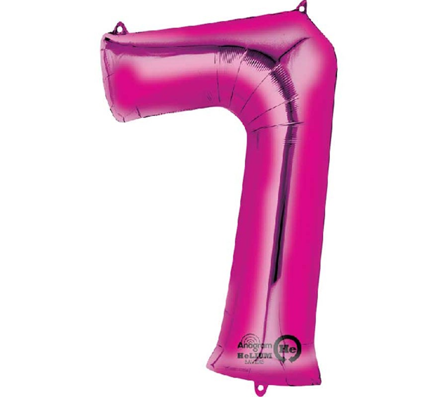 Balão metálico fúcsia número 7