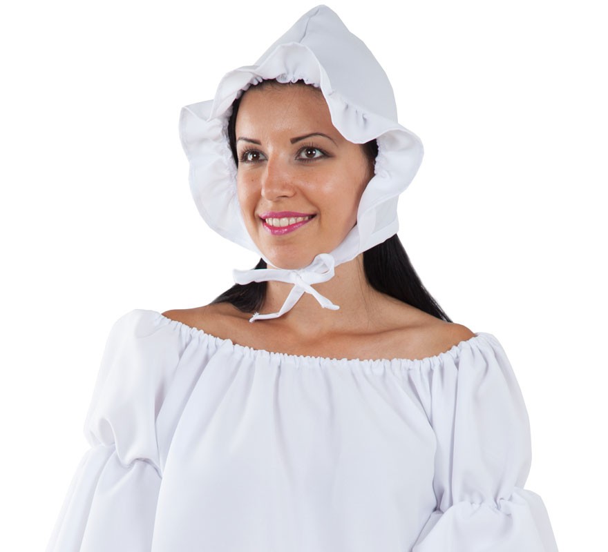 Boné Medieval Branco Camponês para mulheres