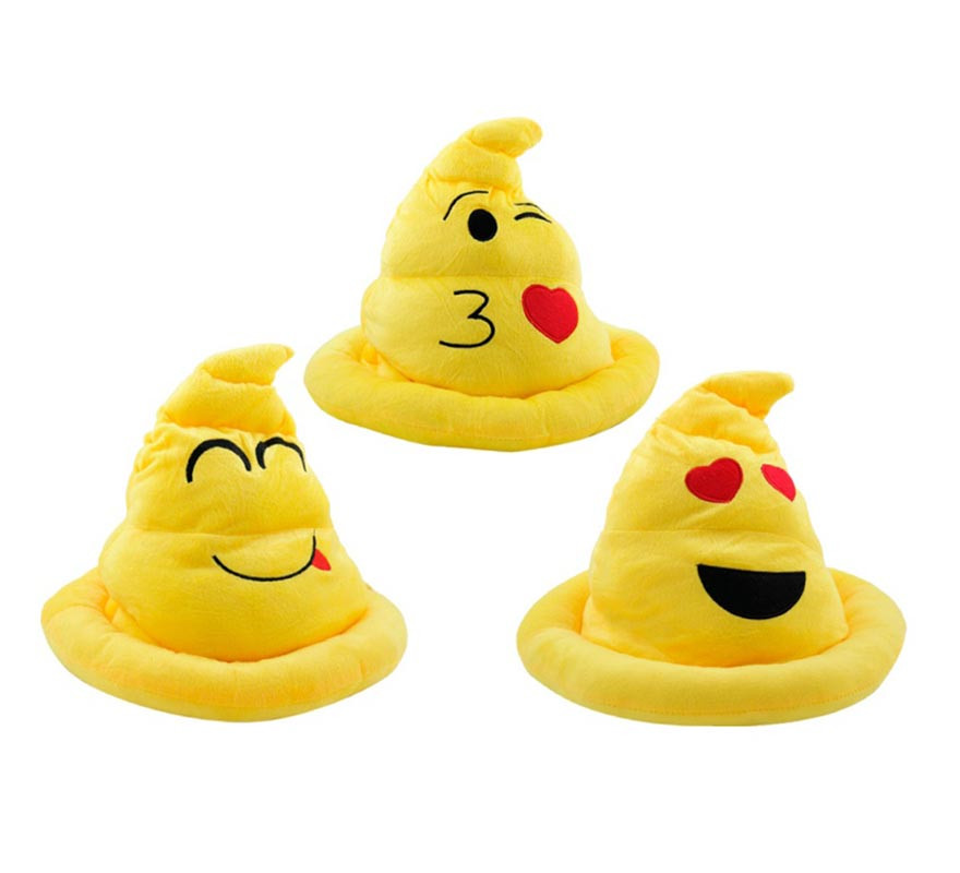 Chapéu amarelo Emoticon Poop cores sortidas