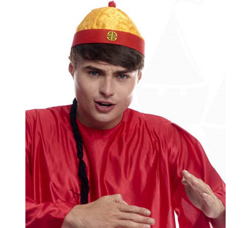 Mandarin Chinese Hat with Ponytail