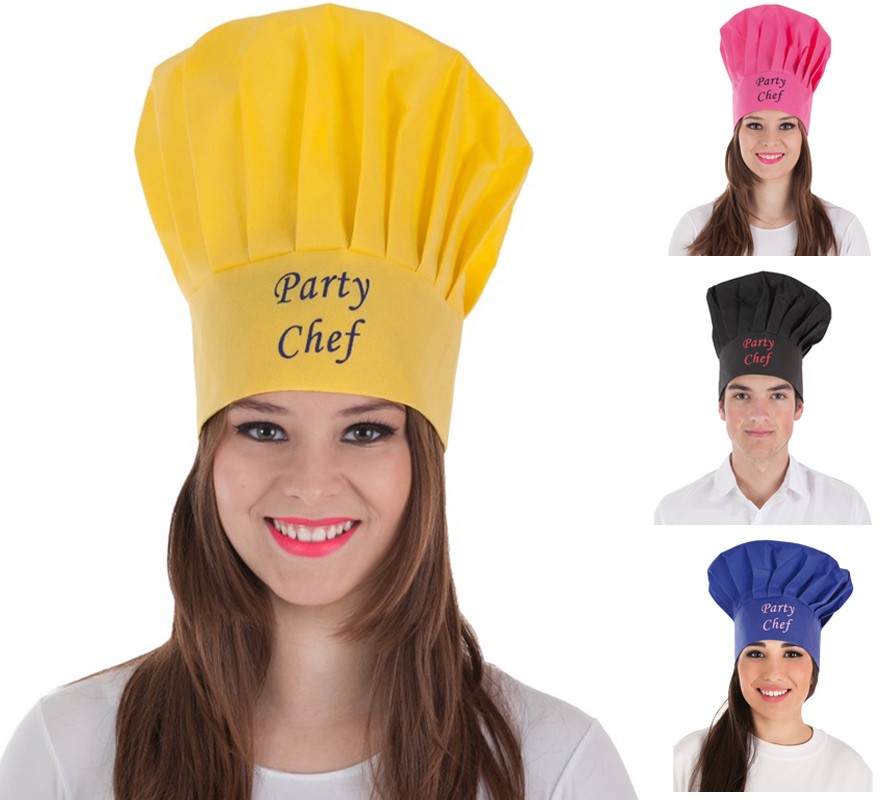 Chef's hat for adults in 4 assorted colors