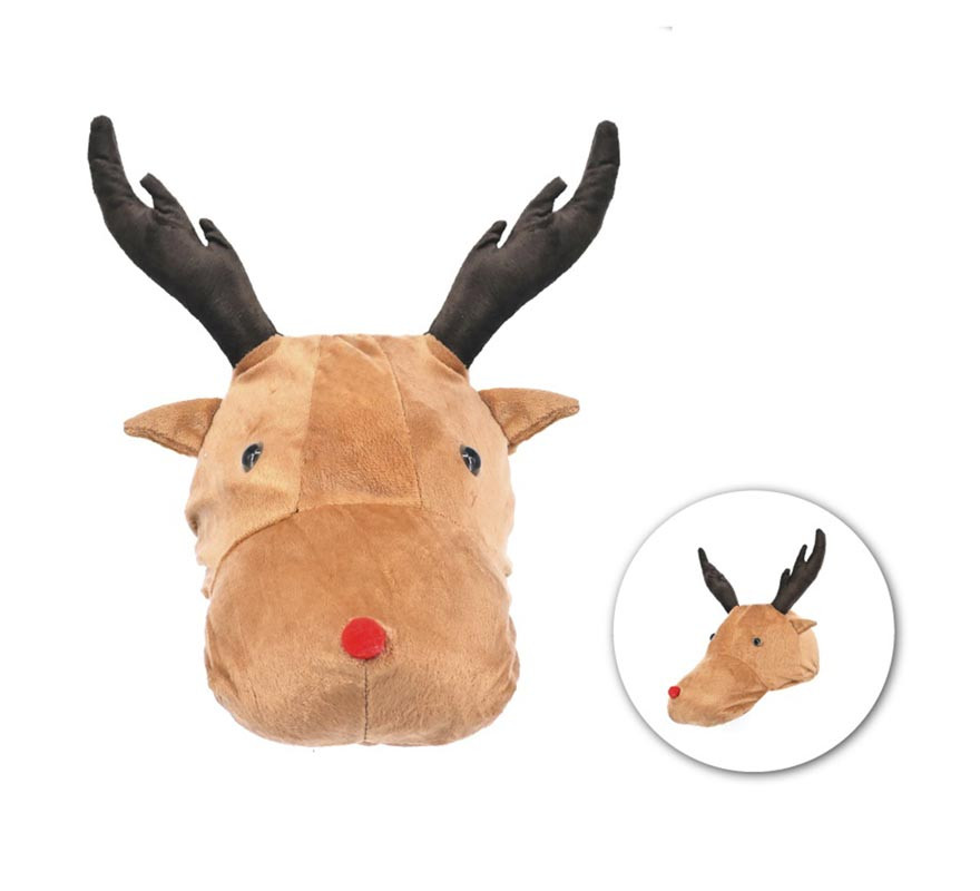 Chapéu de pelúcia de rena com chifres