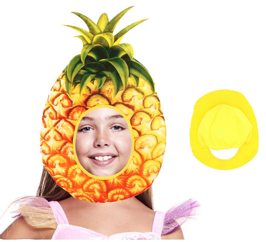 Chapéu de abacaxi com folhas