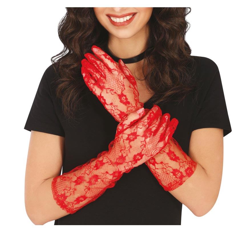 Luvas vermelhas de 38 cm de céu aberto Luvas vermelhas de 38 cm de céu aberto