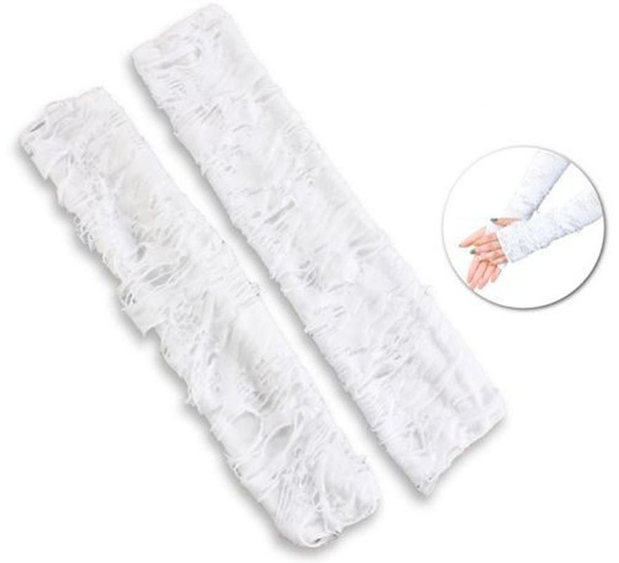 Luvas longas sem dedos de múmia ou fantasma