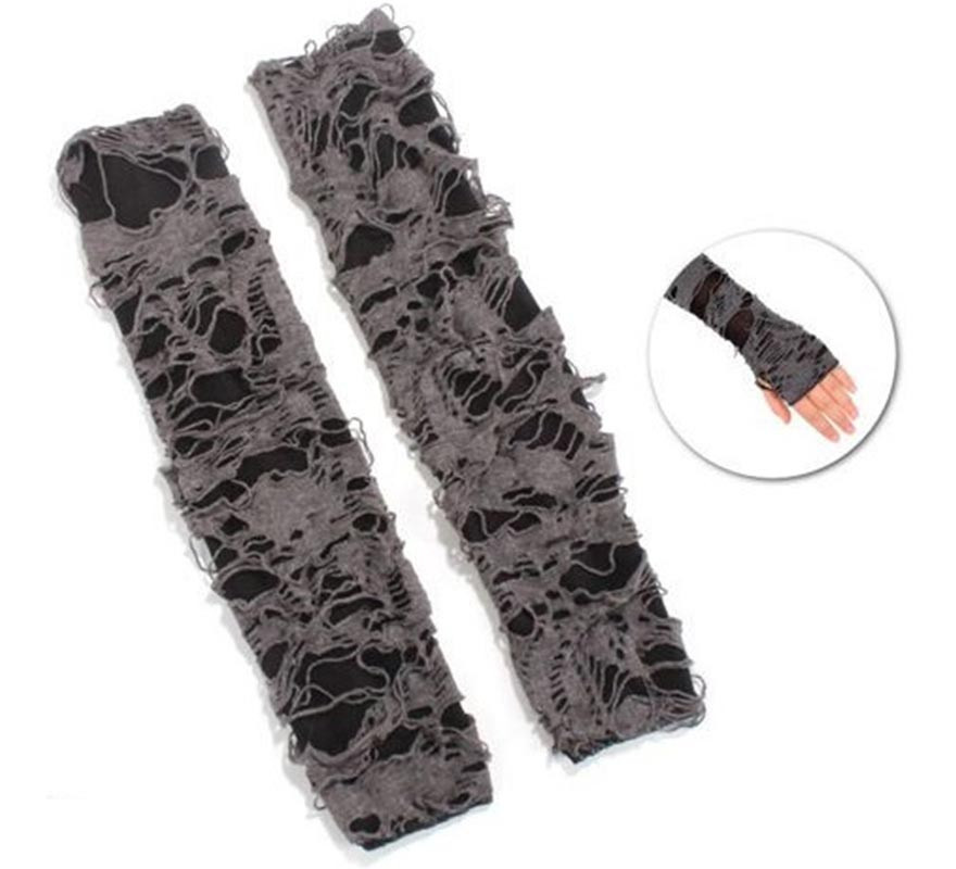 Zombie or Ghost Long Fingerless Gloves
