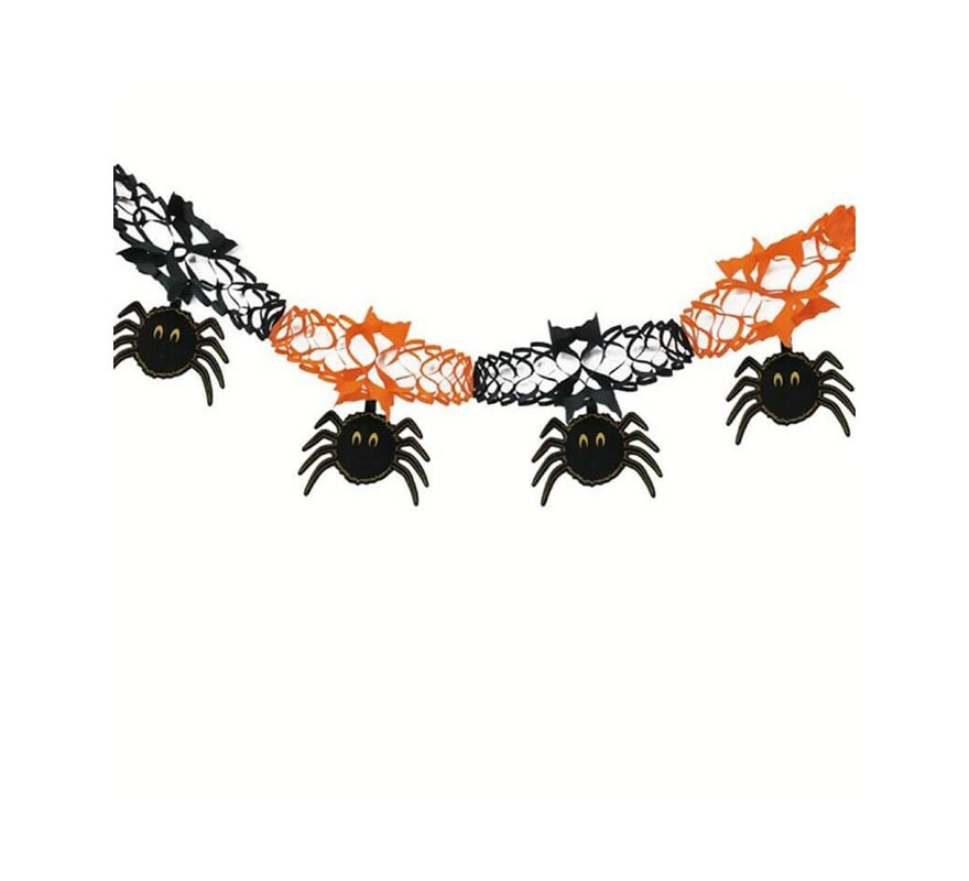 2 meter black and orange spider garland