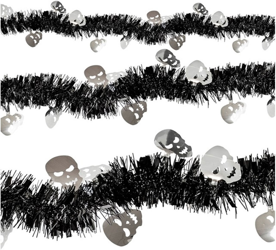 300cm Tinsel Skull Garland