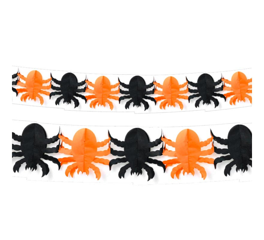 3 meter black and orange Spider garland