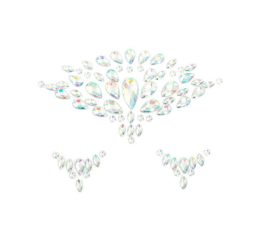 Facial Jewelry silver drops with holographic effect