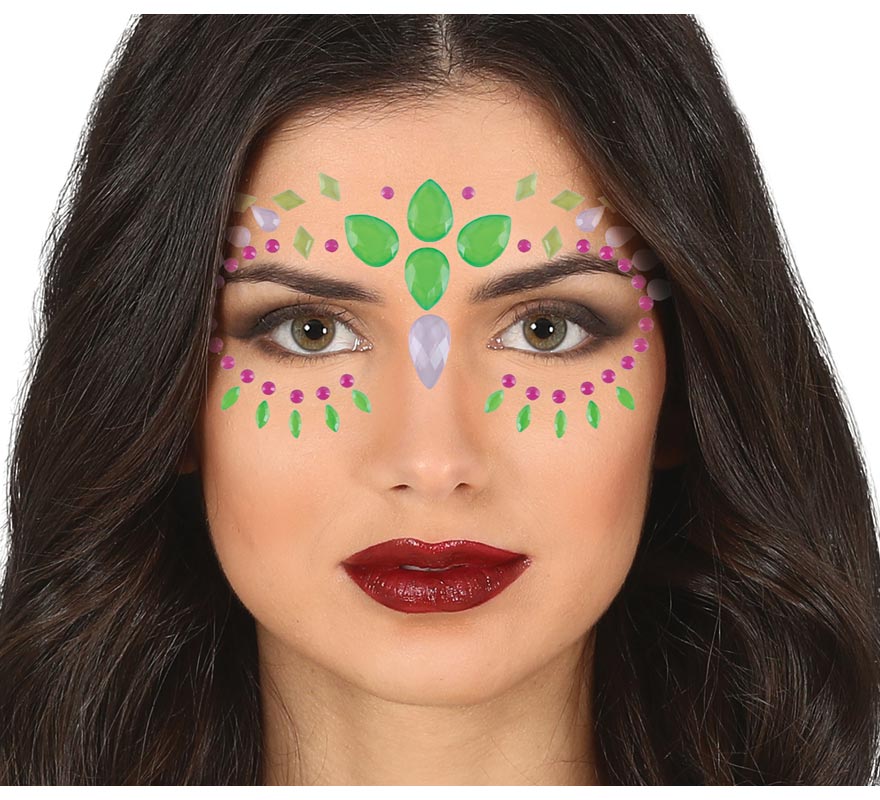 Joias faciais verde neon