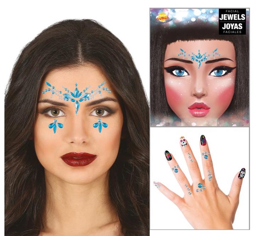 Joias azuis para rosto e unhas Diamantes elegantes Joias azuis para rosto e unhas Diamantes elegantes