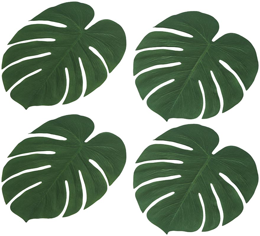 Kit de 4 Folhas de Palmeira de 34x30 cm