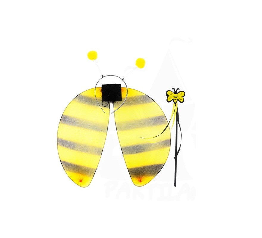 Kit Abelha Amarela e Preta: Asas e Varinha