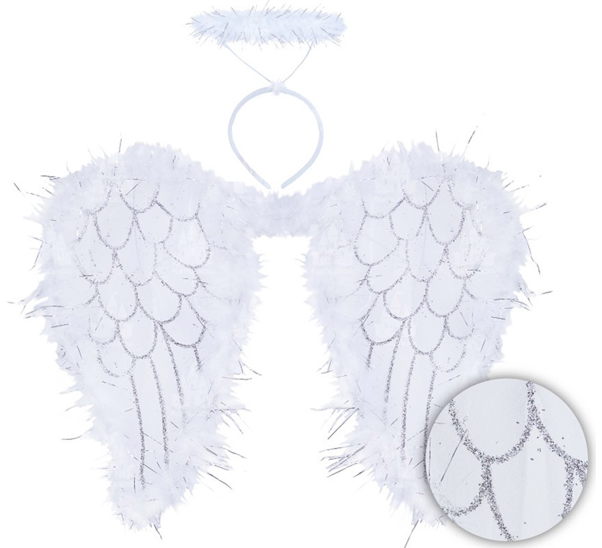 Kit Anjo: Tiara com Halo e Asas 40x50 cm Kit Anjo: Tiara com Halo e Asas 40x50 cm