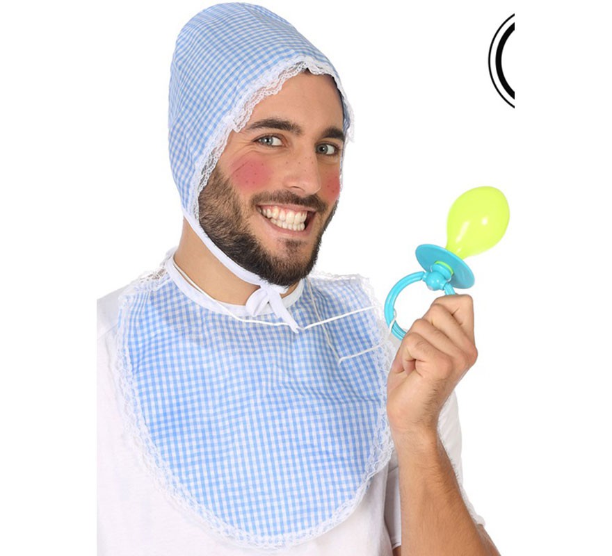Kit Bebê para Azul: Boné, Babador e Chupeta
