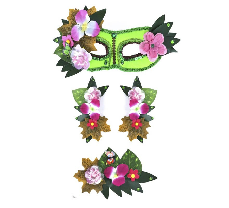 Kit Floral Carnaval: Tiara, Pulseiras e Colar