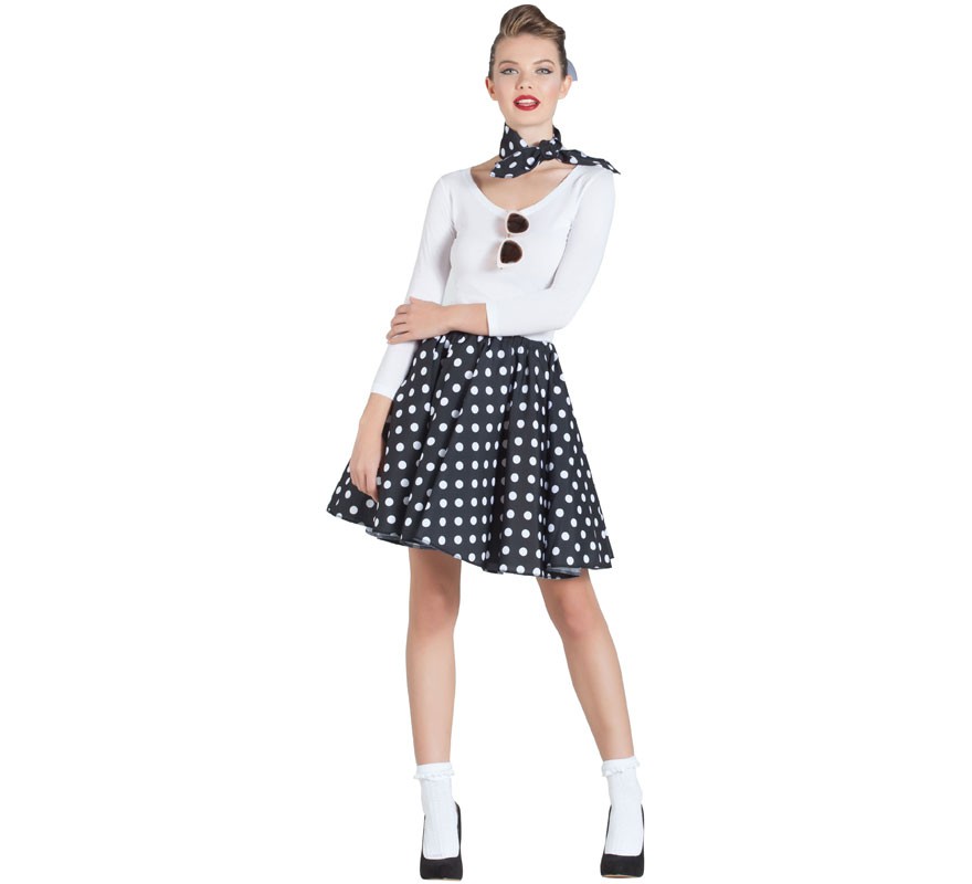 Kit Pin Up Girl Preto para Mulheres: Saia e Cachecol Kit Pin Up Girl Preto para Mulheres: Saia e Cachecol