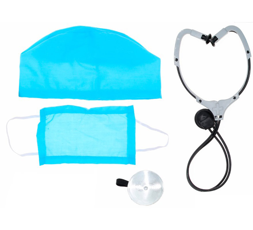 Doctor Kit: Cap, Mask, Stethoscope and Reflector
