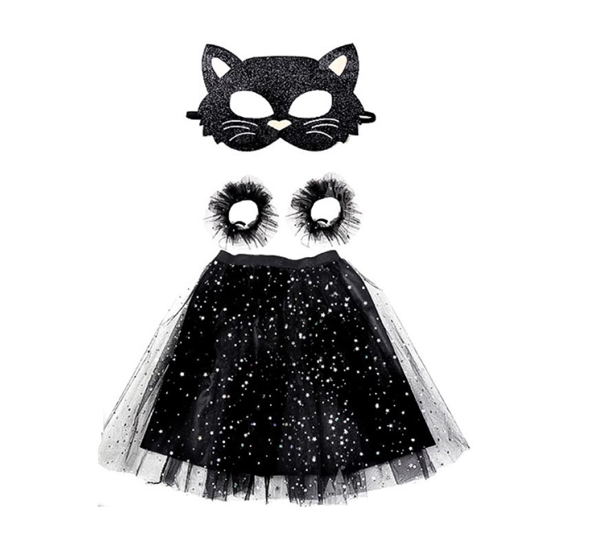 Black Cat Kit: Tutu, Wristbands and Mask